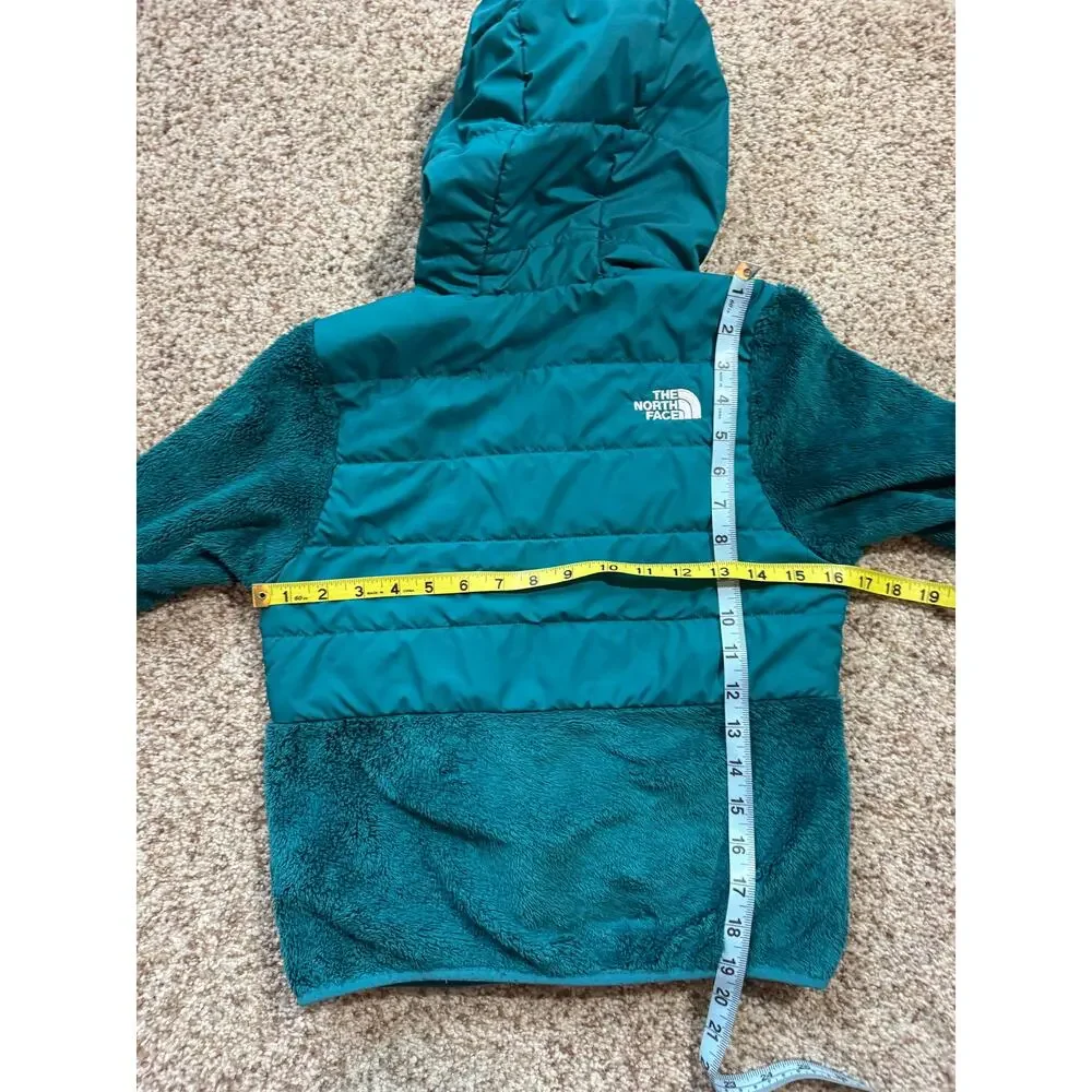 The North Face Girl's Mashup Hybrid Fleece Puffer Hooded Jacket Teal Size M/10